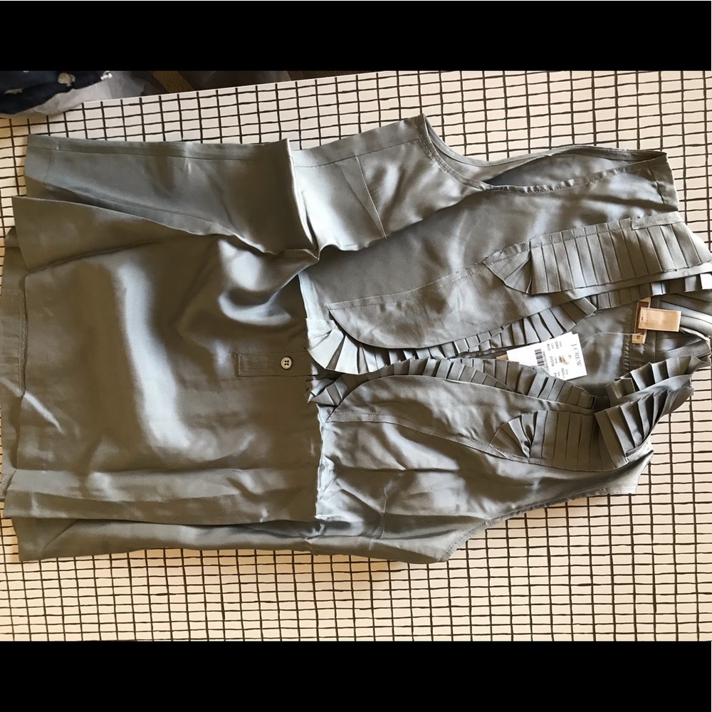 Last one Jcrew NWT collection silk calista cami ruffle tank